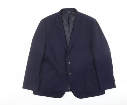 Marks and Spencer Mens Blue Polyamide Jacket Suit Jacket Size 48 Regular