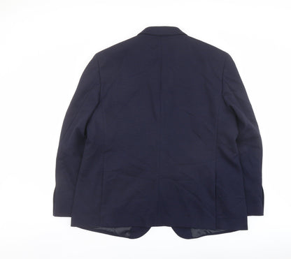 Marks and Spencer Mens Blue Polyamide Jacket Suit Jacket Size 48 Regular