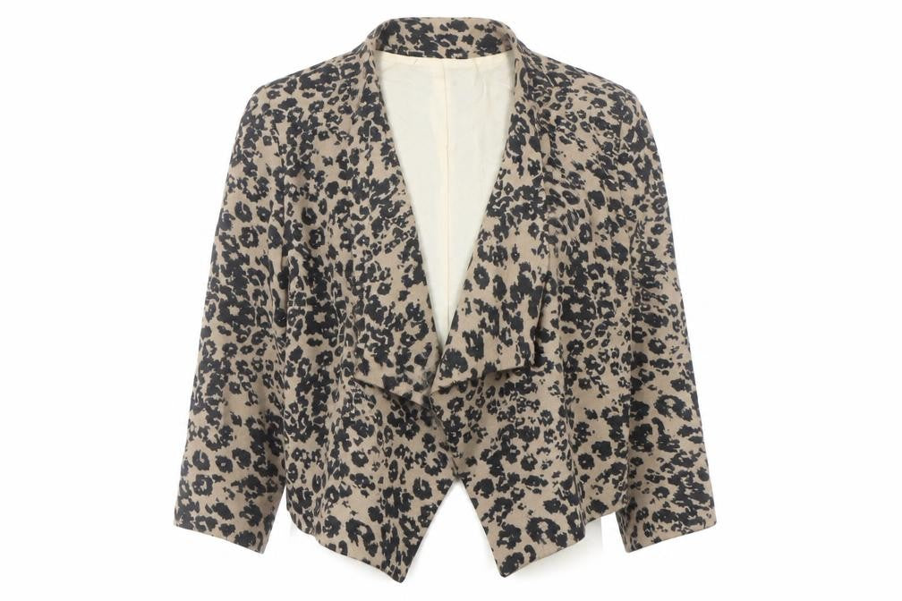River Island Womens Brown Animal Print Jacket Coatigan Size 8