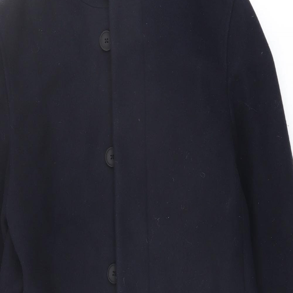 Mens UK Size S Marks and Spencer Blue Overcoat