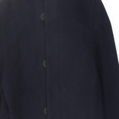Mens UK Size S Marks and Spencer Blue Overcoat