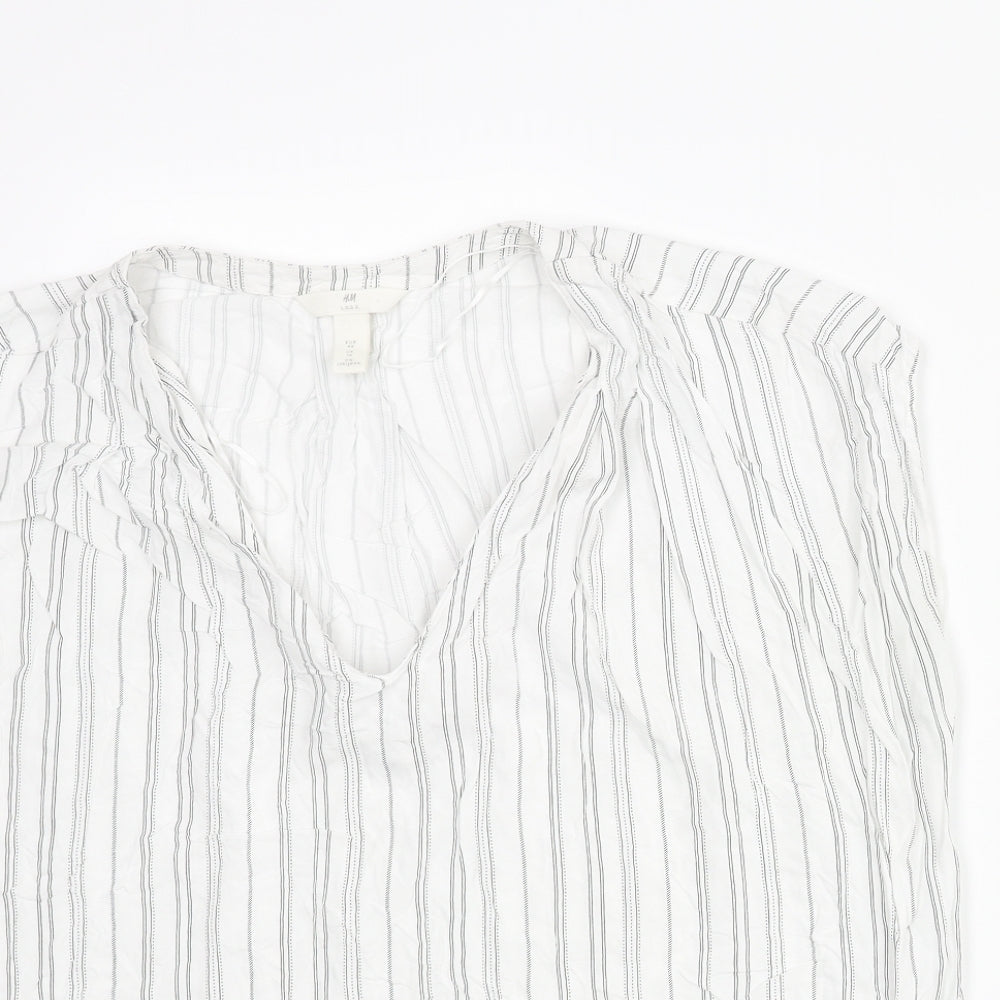Womens UK Size 16 H&M White Basic Blouse