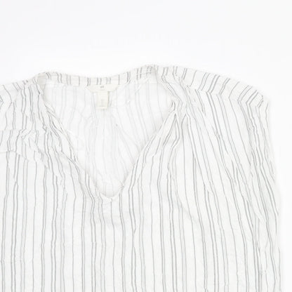 Womens UK Size 16 H&M White Basic Blouse