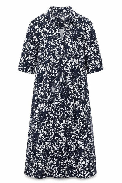 Monsoon Womens Blue Geometric Viscose A-Line Size 10 Collared Pullover
