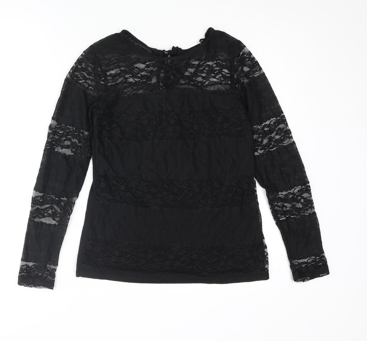 Womens UK Size 10 Dorothy Perkins Black Basic T-Shirt