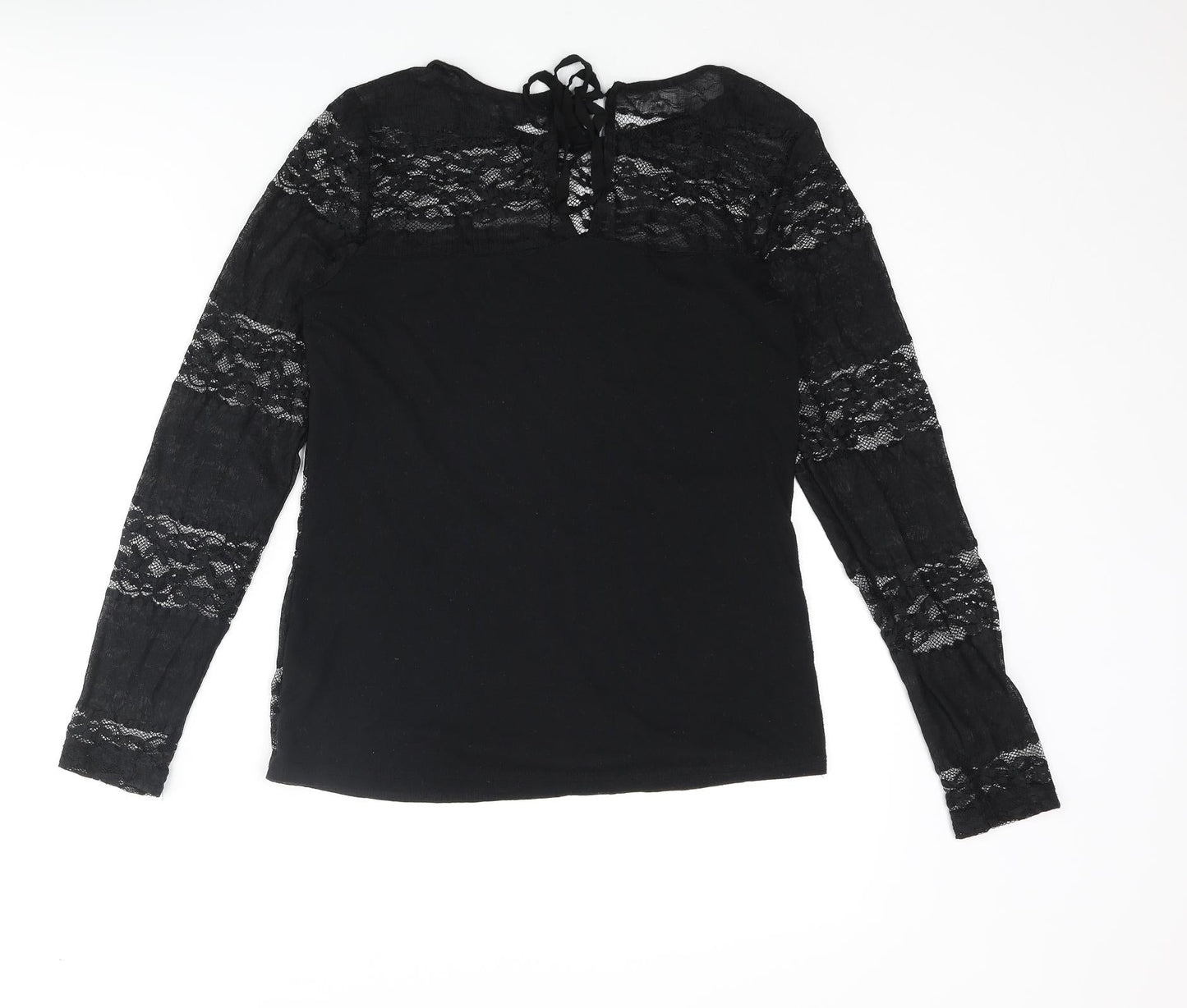 Womens UK Size 10 Dorothy Perkins Black Basic T-Shirt
