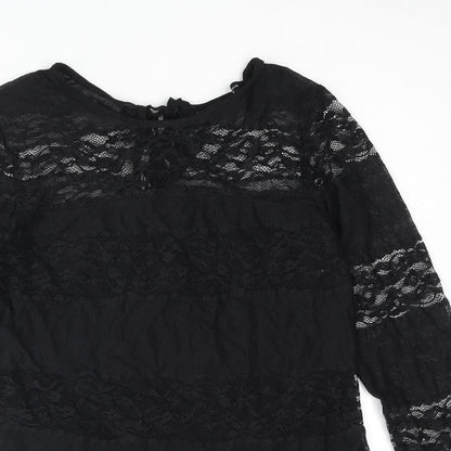 Womens UK Size 10 Dorothy Perkins Black Basic T-Shirt