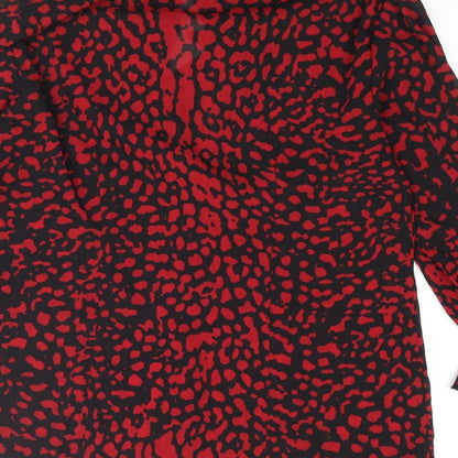 Womens UK Size 12 Daxon Red Basic Button-Up