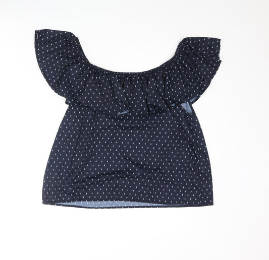 Womens UK Size M H&M Blue Basic Blouse