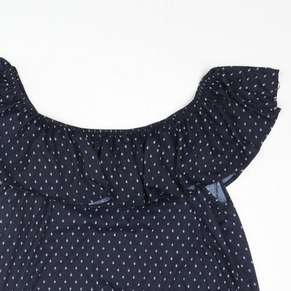 Womens UK Size M H&M Blue Basic Blouse
