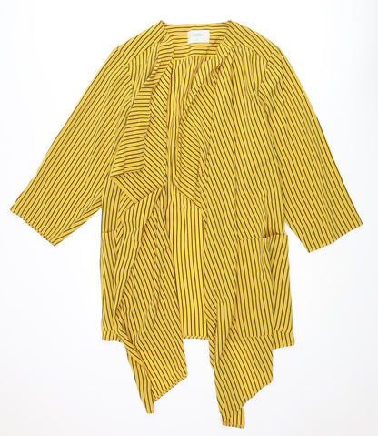 Womens UK Size 10 Wallis Yellow Kimono Blouse