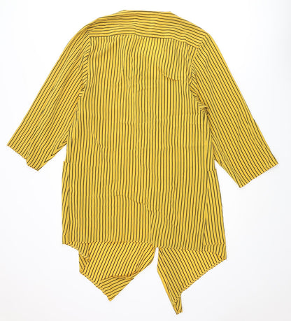 Womens UK Size 10 Wallis Yellow Kimono Blouse