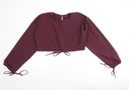 Womens UK Size L Zara Purple Cropped Blouse