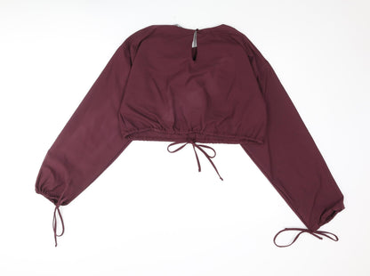 Womens UK Size L Zara Purple Cropped Blouse