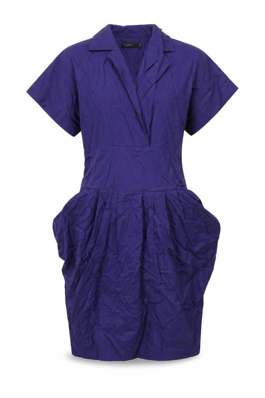 Full Circle Womens Purple Cotton Shift Size 12 Collared Zip