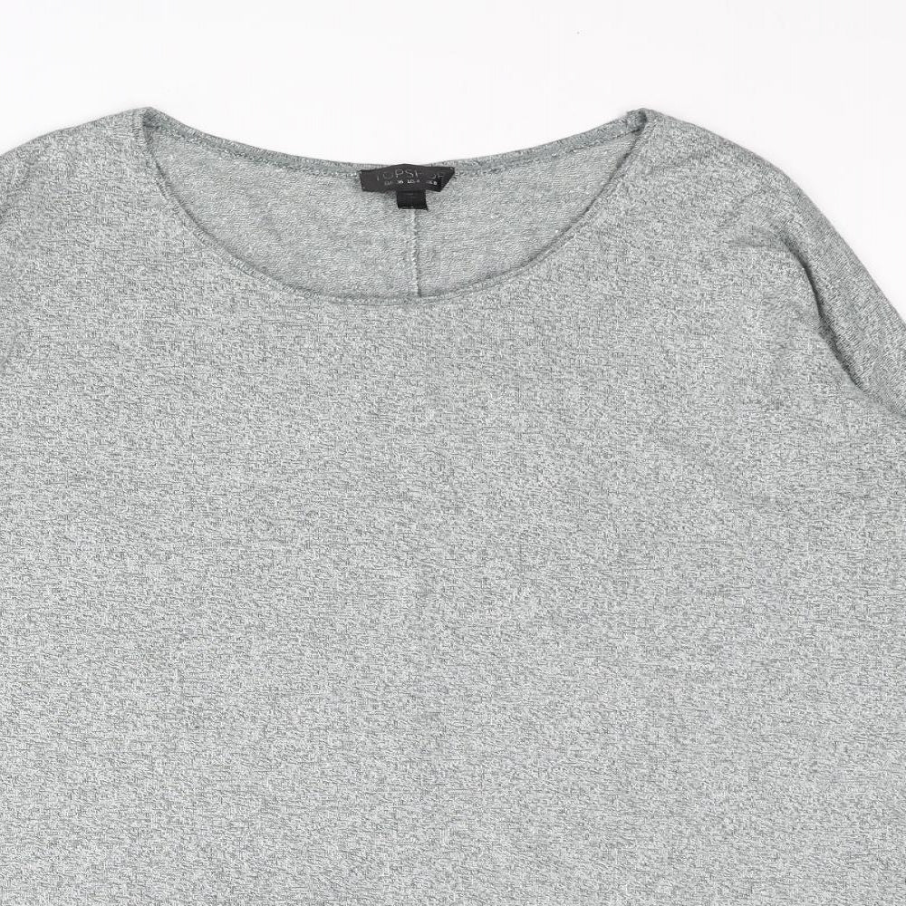 Topshop Womens Grey Round Neck Viscose Pullover Jumper Size 8
