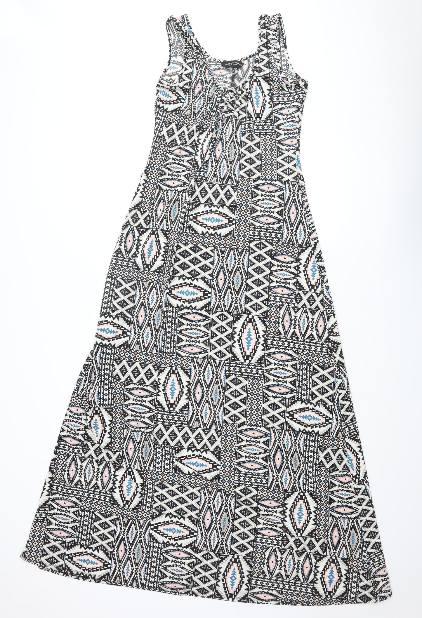 Dorothy Perkins Womens Multicoloured Geometric Polyester Maxi Size 12 Scoop Neck Pullover