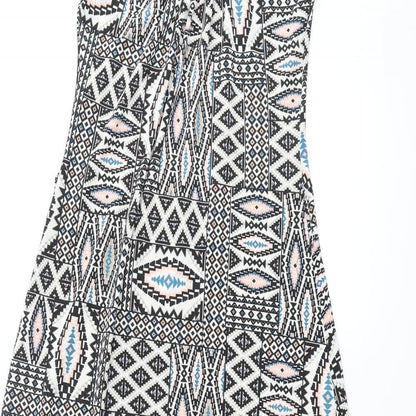 Dorothy Perkins Womens Multicoloured Geometric Polyester Maxi Size 12 Scoop Neck Pullover