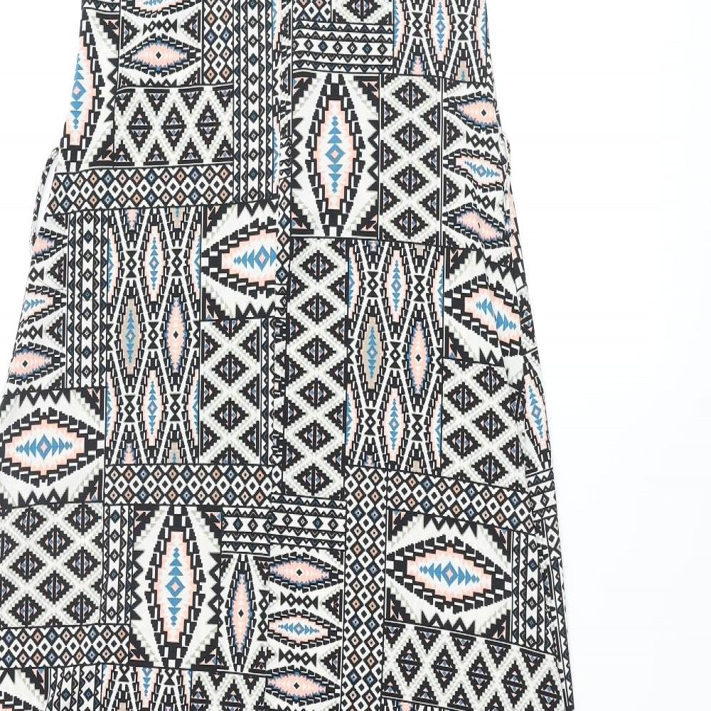 Dorothy Perkins Womens Multicoloured Geometric Polyester Maxi Size 12 Scoop Neck Pullover