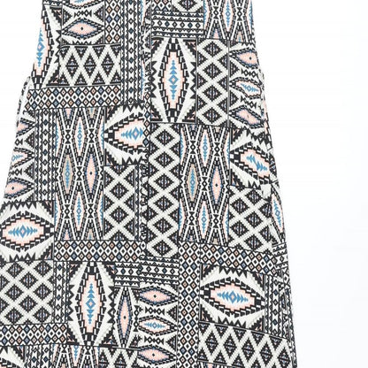 Dorothy Perkins Womens Multicoloured Geometric Polyester Maxi Size 12 Scoop Neck Pullover