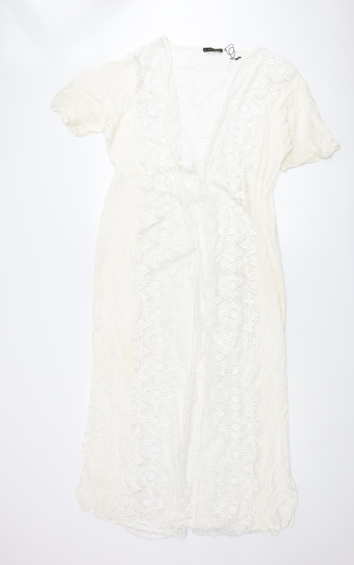 SMF Womens Ivory Viscose Cover Up Size 10 - Lace