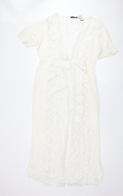 SMF Womens Ivory Viscose Cover Up Size 10 - Lace