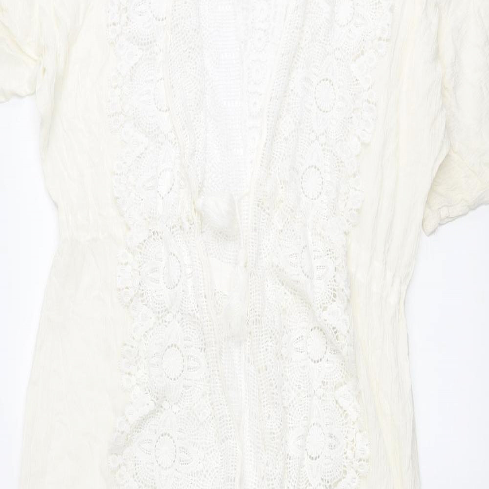 SMF Womens Ivory Viscose Cover Up Size 10 - Lace