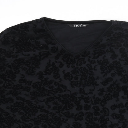 Womens UK Size 10 TIGI Black Basic T-Shirt