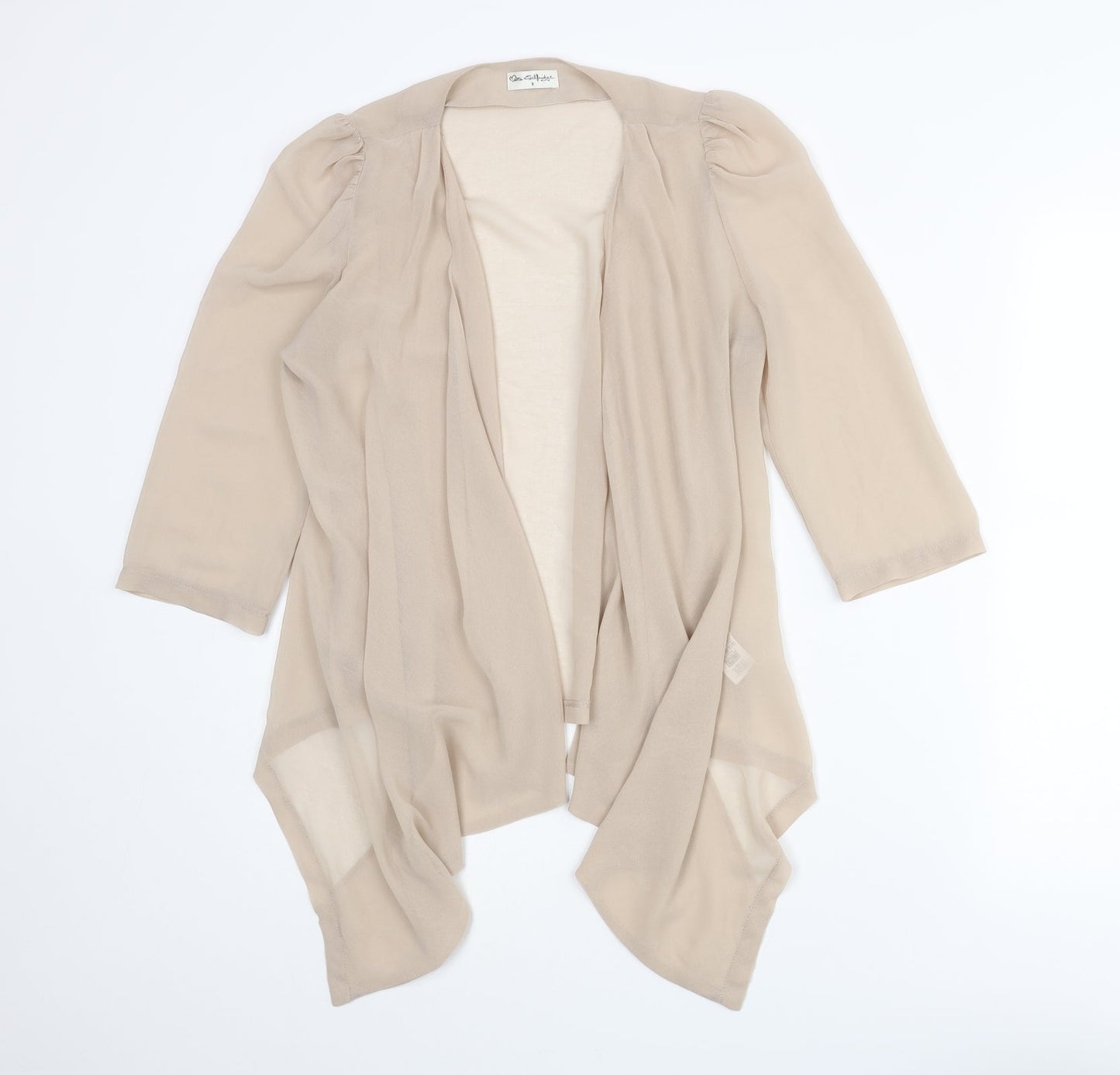 Miss Selfridge Womens Beige Polyester Kimono Blouse Size 8 V-Neck