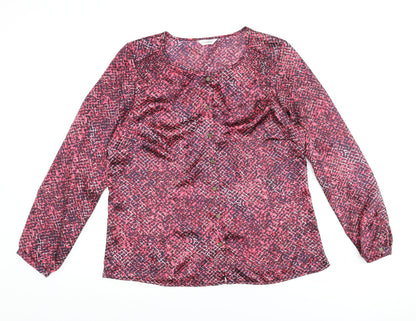 Womens UK Size 14 Classic Multicoloured Basic Button-Up
