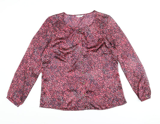 Womens UK Size 14 Classic Multicoloured Basic Button-Up