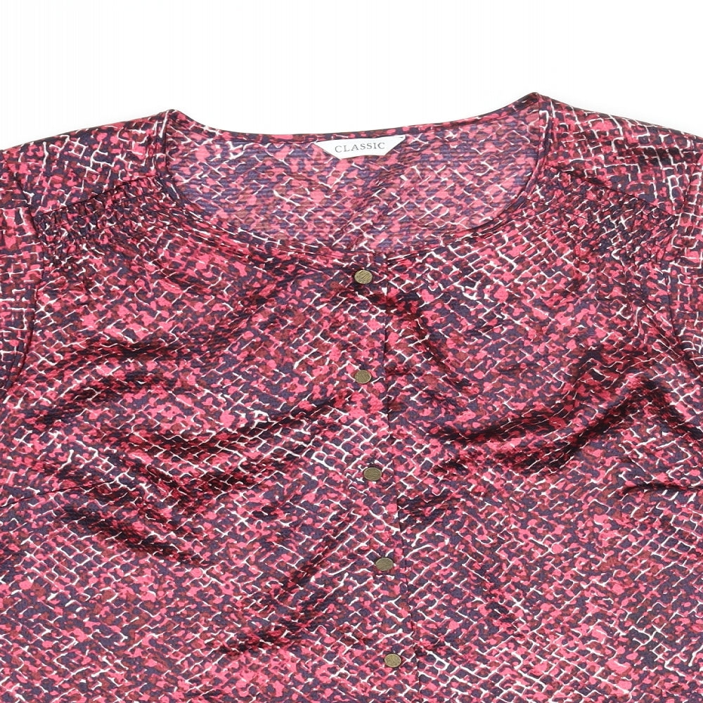 Womens UK Size 14 Classic Multicoloured Basic Button-Up