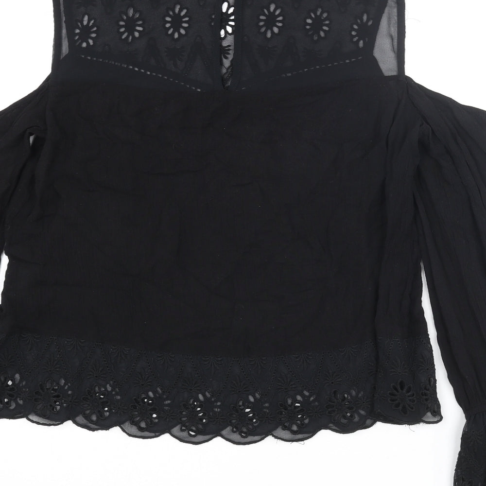 Womens UK Size 10 River Island Black Basic Blouse