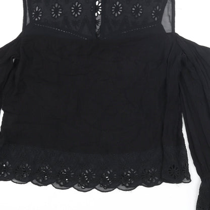 Womens UK Size 10 River Island Black Basic Blouse