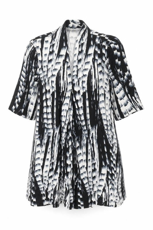 179 Mason Womens Black Geometric Viscose Tunic Blouse Size S V-Neck