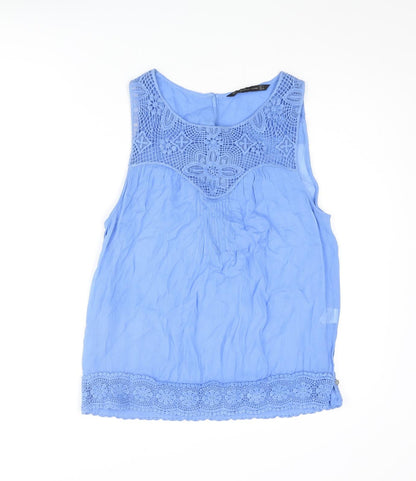 Womens UK Size L Zara Blue Basic Tank