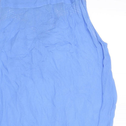 Womens UK Size L Zara Blue Basic Tank