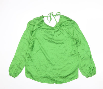 Autograph Womens Green Viscose Basic Blouse Size 8 Round Neck