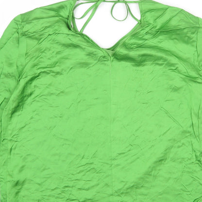 Autograph Womens Green Viscose Basic Blouse Size 8 Round Neck