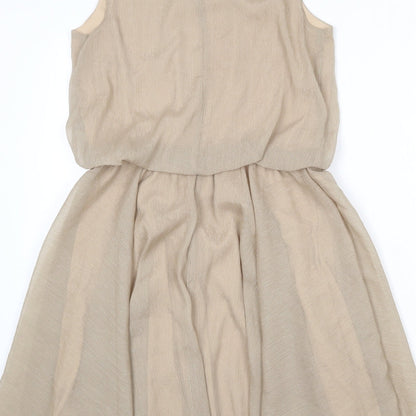 Tiana B Womens Beige Polyester A-Line Size 10 Round Neck Pullover