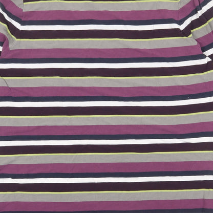 Bonita Womens Multicoloured Striped Viscose Basic T-Shirt Size L Round Neck