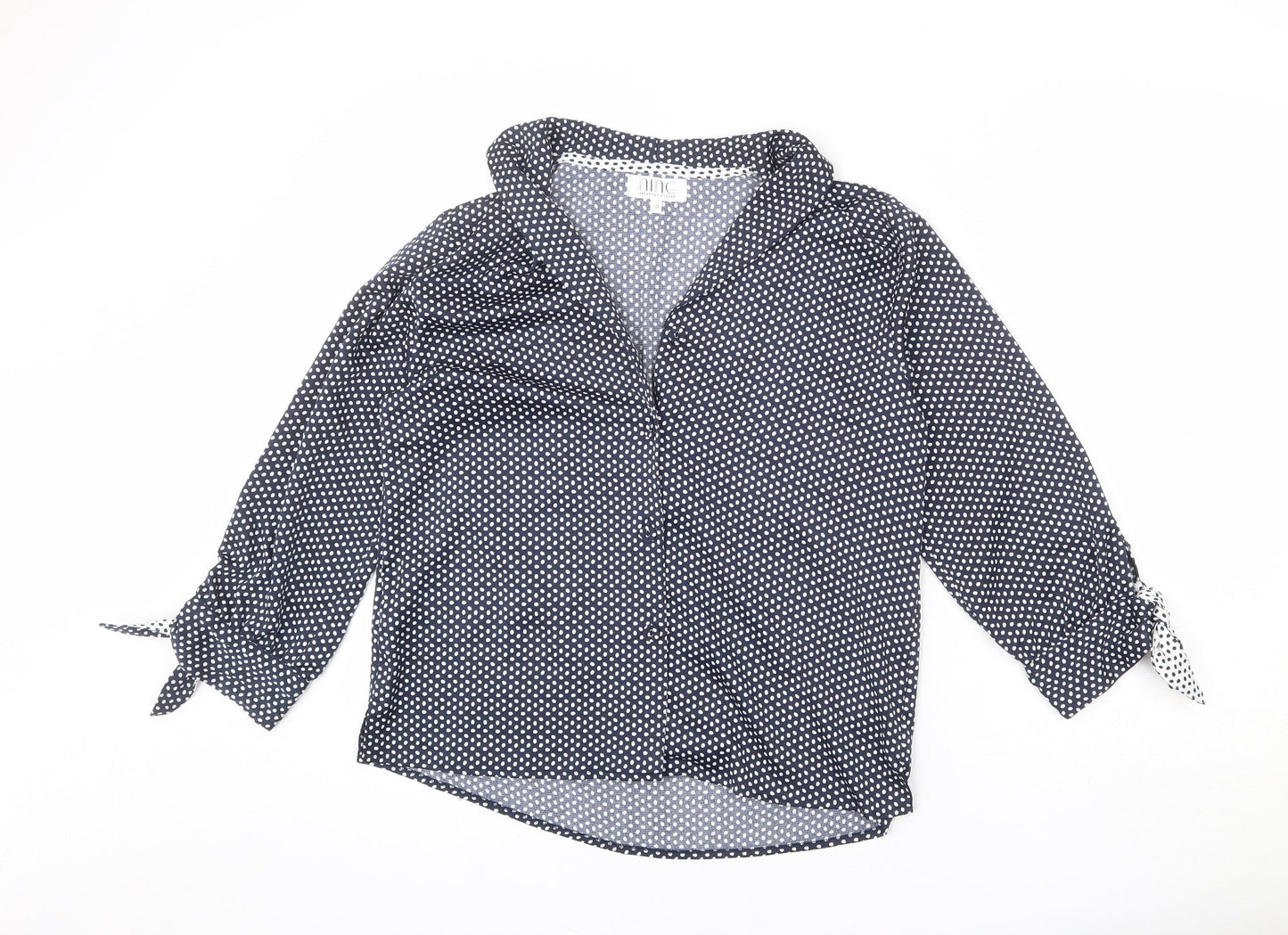 Womens UK Size 10 Nine Blue Basic Button-Up