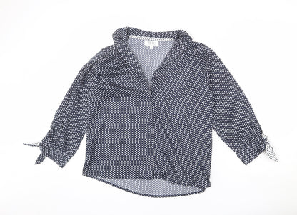 Womens UK Size 10 Nine Blue Basic Button-Up