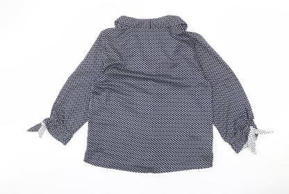 Womens UK Size 10 Nine Blue Basic Button-Up