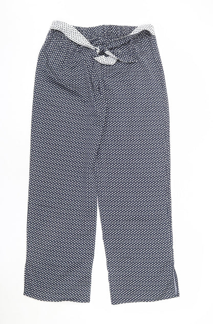 Nine Womens Blue Polka Dot Polyester Trousers Size 10 L30 in Regular