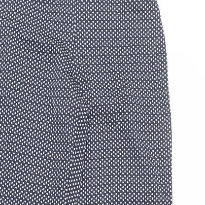 Nine Womens Blue Polka Dot Polyester Trousers Size 10 L30 in Regular