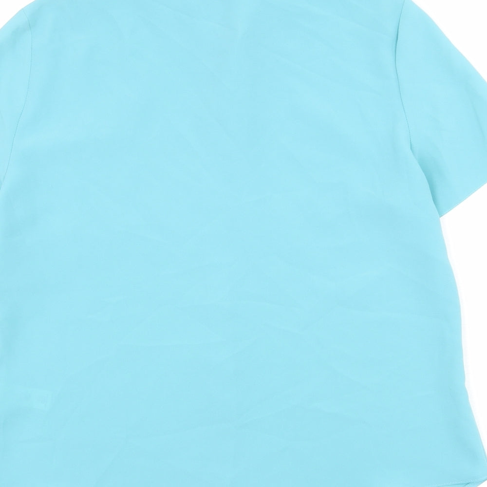 Womens UK Size 14 BHS Blue Basic Button-Up