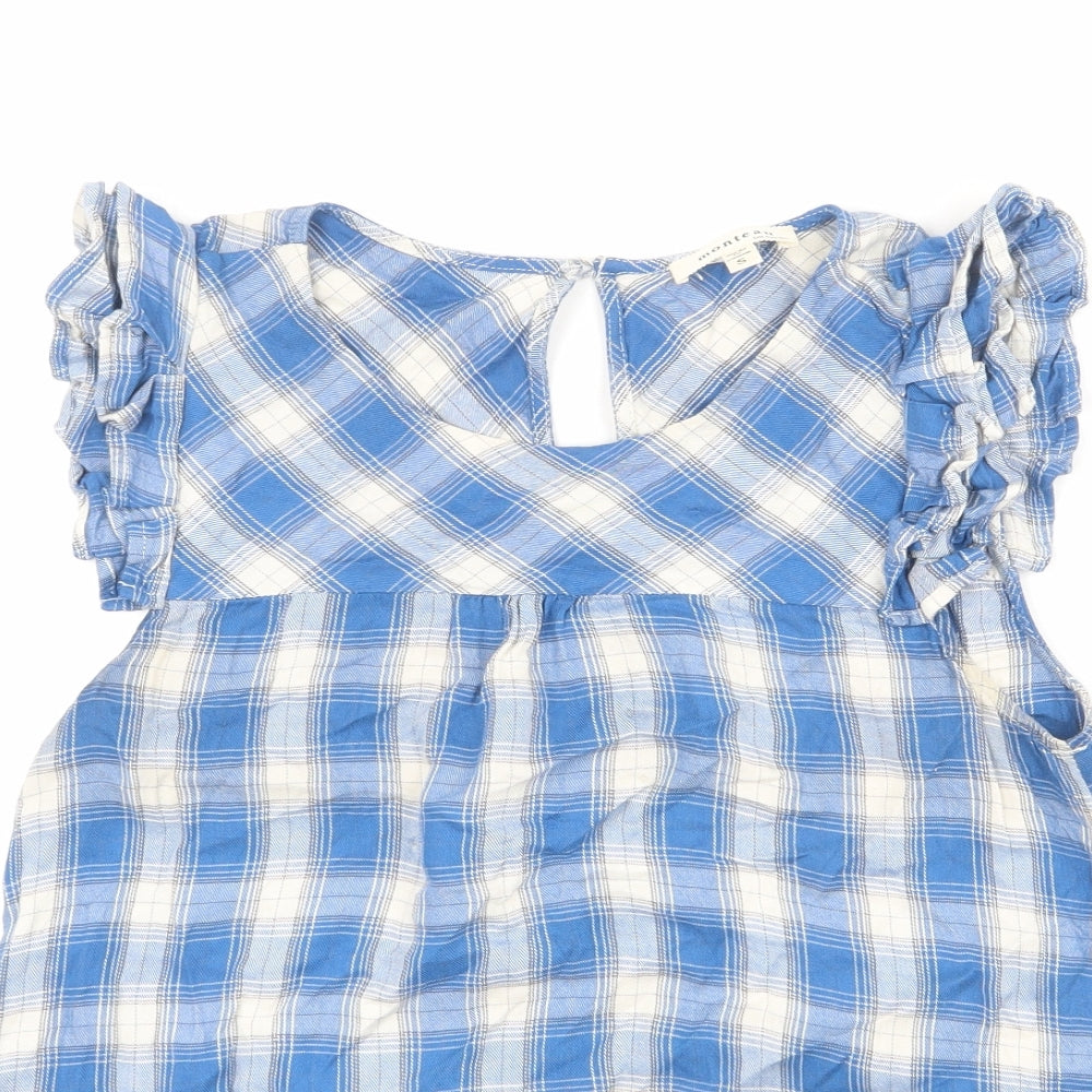 Womens UK Size S Monteau Blue Basic Blouse