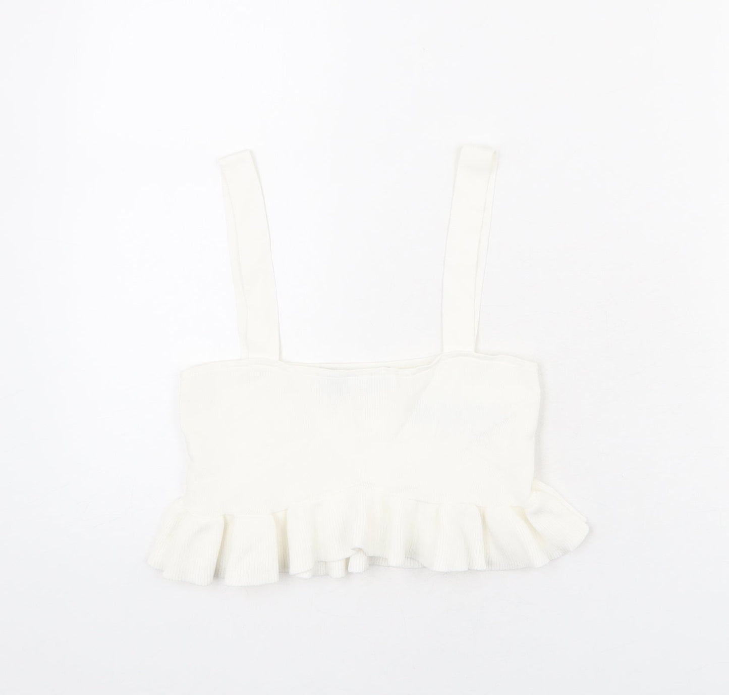 Womens UK Size S Zara Ivory Cropped Tank