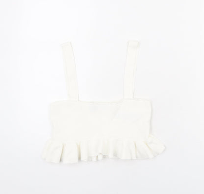 Womens UK Size S Zara Ivory Cropped Tank